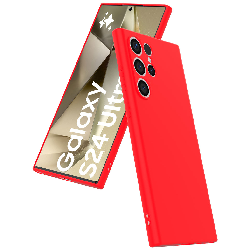 Telefoonhoesje
  Geschikt voor Samsung Galaxy S24 Ultra Siliconen met Zachte Beschermende
  Binnenkant - BackCover Case Soft Inside - Rood