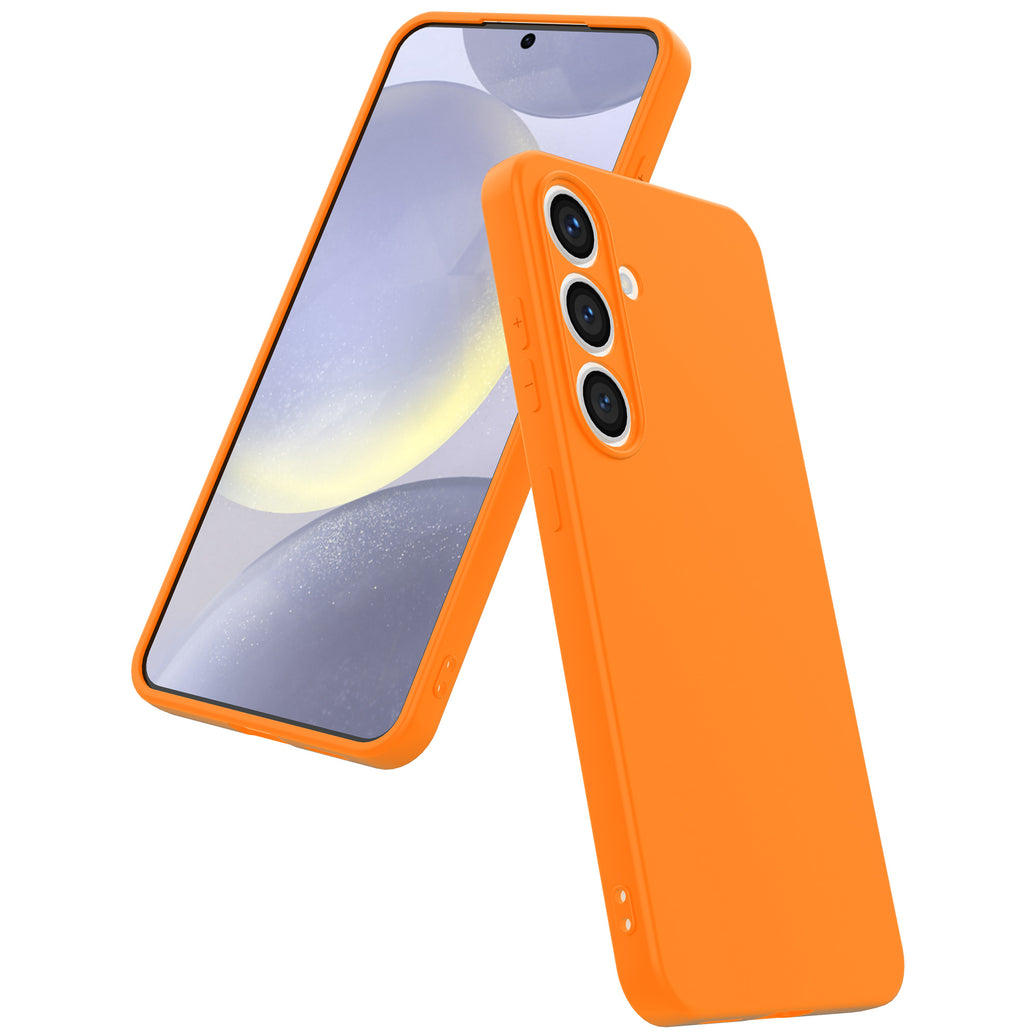 Telefoonhoesje
  Geschikt voor Samsung Galaxy S24 Siliconen met Zachte Beschermende Binnenkant
  - BackCover Case Soft Inside - Oranje
