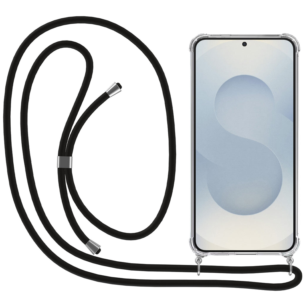 Telefoonhoesje
  Geschikt voor Samsung Galaxy S25 Plus met Koord en Stootrand - TPU Backcover
  Shockproof met Lanyard - Transparant
