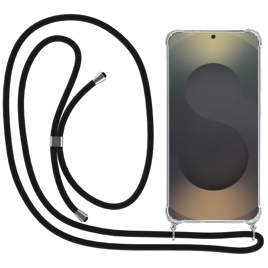 Telefoonhoesje
  Geschikt voor Samsung Galaxy S25 Ultra met Koord en Stootrand - TPU Backcover
  Shockproof met Lanyard - Transparant