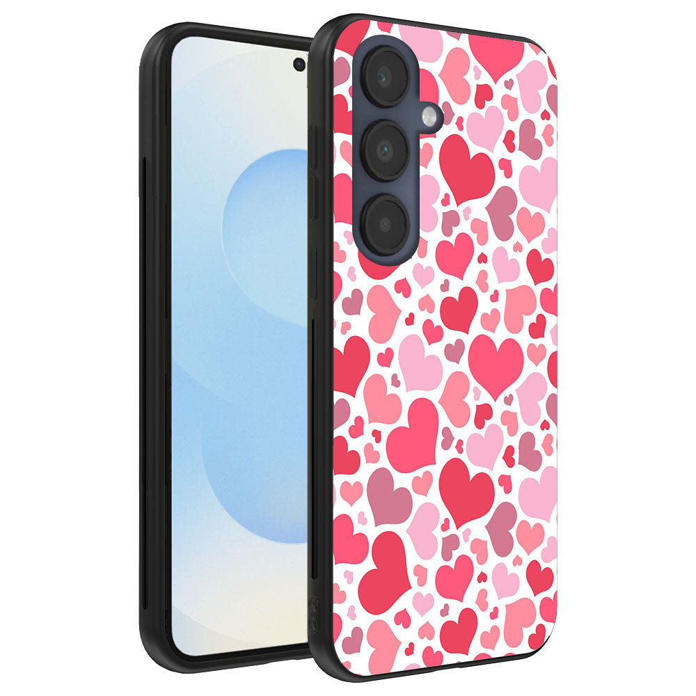 Telefoonhoesje Geschikt voor
  Samsung Galaxy S25 met Hartjes Print - Hearts Design TPU Backcover Case -
  Kinder Hoesje met Hartjes Design
