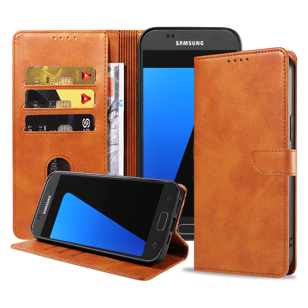 Geschikt voor Samsung
  Galaxy S7 Edge Telefoonhoesje Kunstleer met Magnetisch lipje en Pasjeshouder
  Book Case met Klepje - Bruin - Smartphonica