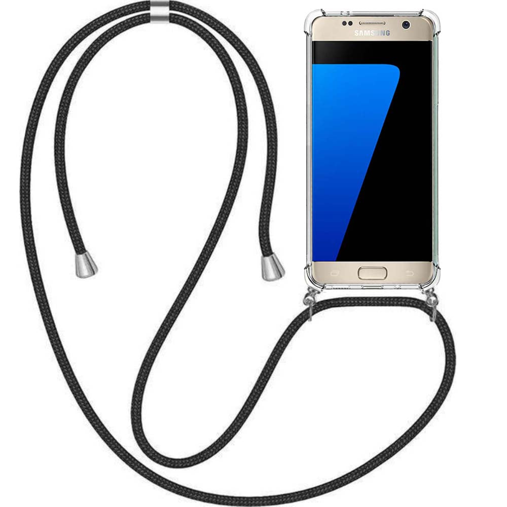 Telefoonhoesje Geschikt voor Samsung
  Galaxy S7 met Koord en Stootrand - TPU Backcover Shockproof met Lanyard -
  Smartphonica
