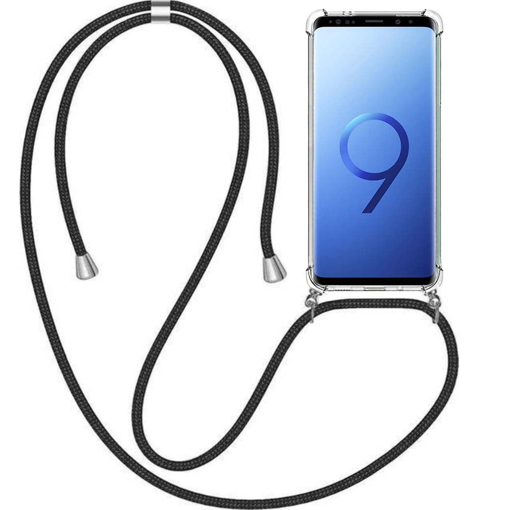 Telefoonhoesje Geschikt voor Samsung
  Galaxy S9 Plus met Koord en Stootrand - TPU Backcover Shockproof met Lanyard
  - Smartphonica