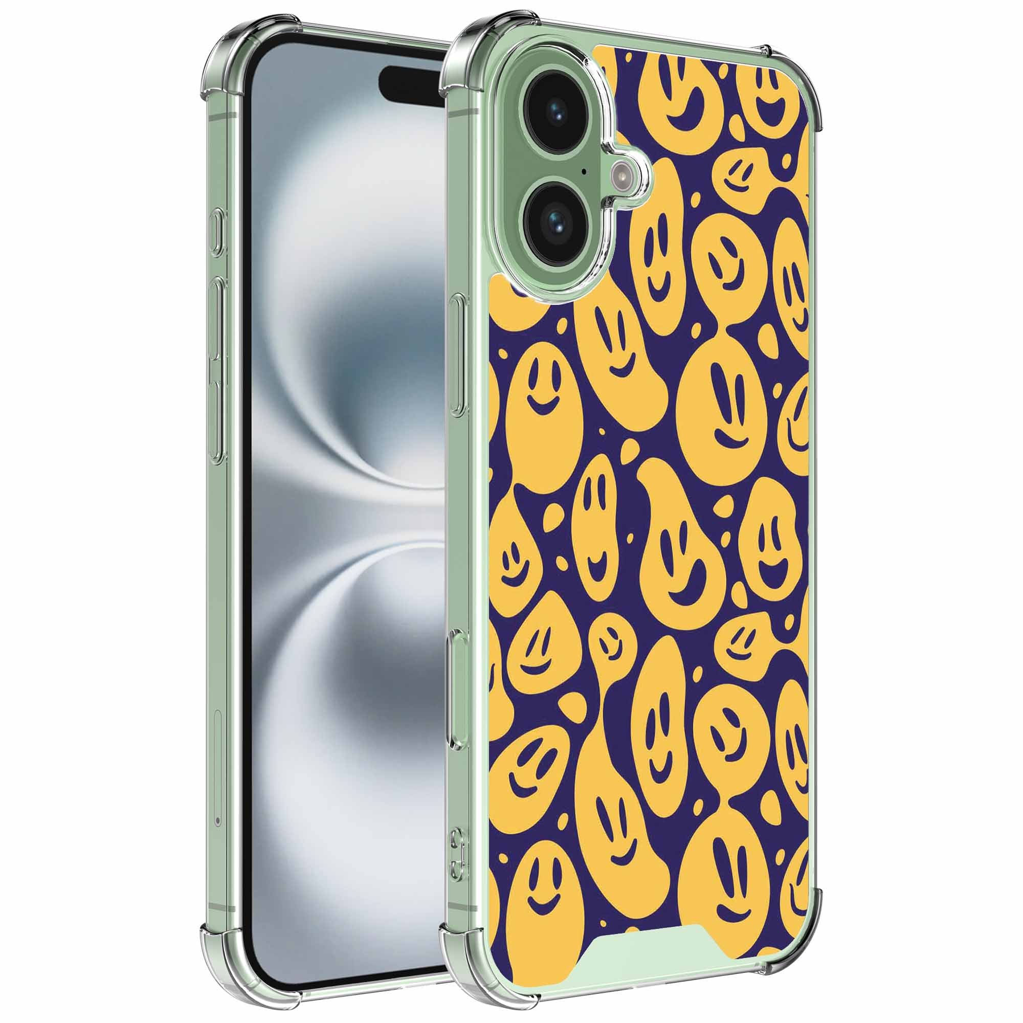Geschikt voor iPhone 16 Plus
  Telefoonhoesje met Smiley Emoji opdruk - Draadloos op te laden - Shockproof
  Siliconen TPU Strong Case - Sterk Schokbestendig Telefoonhoesje