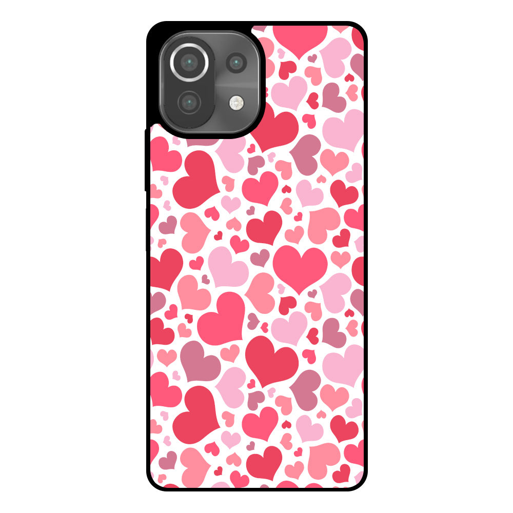 Telefoonhoesje Geschikt voor
  Xiaomi 11 Lite met Hartjes Print - Hearts Design TPU Backcover Case - Kinder
  Hoesje met Hartjes Design