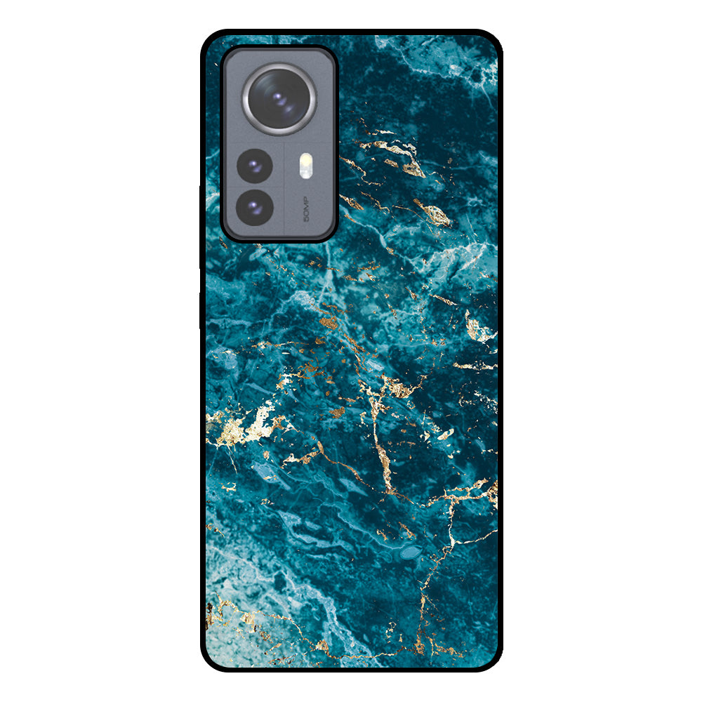 Telefoonhoesje
  Geschikt voor Xiaomi 12 Pro met marmer opdruk - TPU backcover case blue
  marble design - Blauw