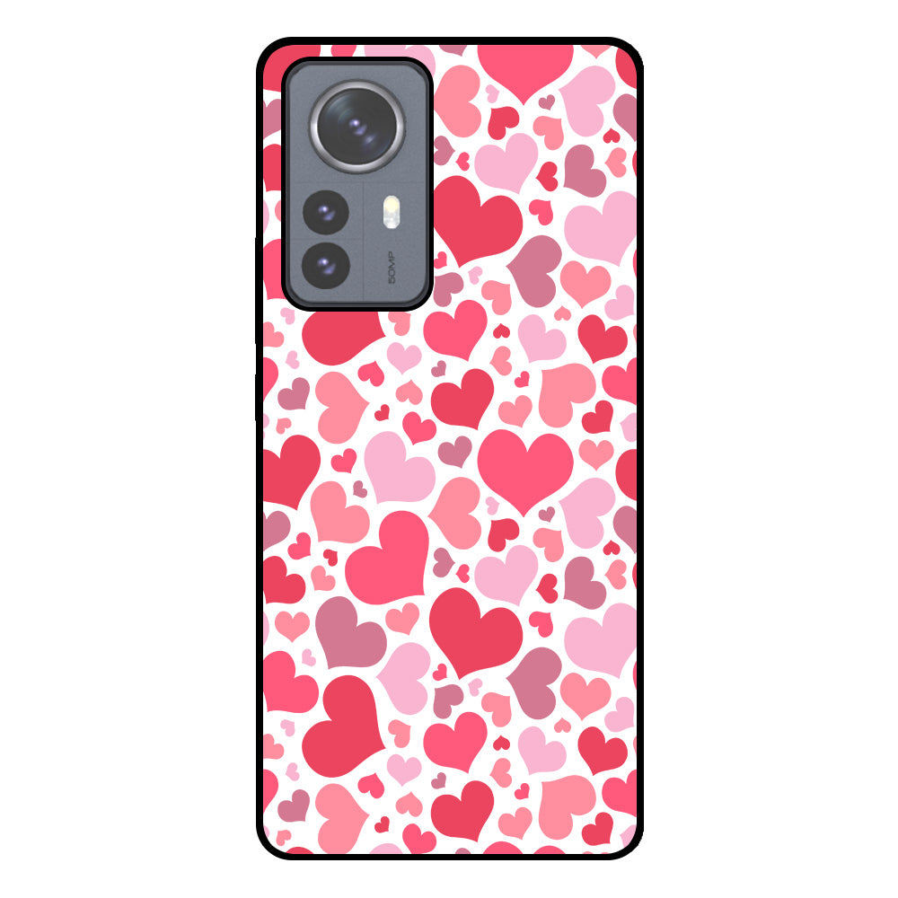 Telefoonhoesje Geschikt voor
  Xiaomi 12 Pro met Hartjes Print - Hearts Design TPU Backcover Case - Kinder
  Hoesje met Hartjes Design
