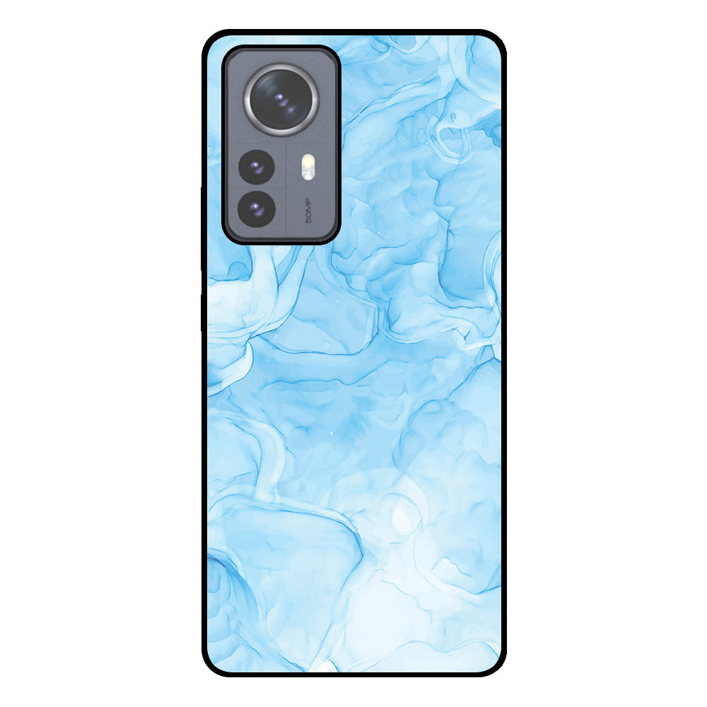 Telefoonhoesje
  Geschikt voor Xiaomi 12 Pro met marmer opdruk - TPU backcover case marble
  design - Lichtblauw