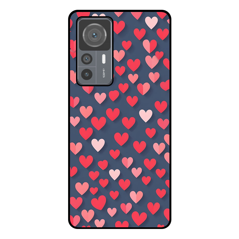 Telefoonhoesje
  Geschikt voor Xiaomi 12T / 12T Pro met Roze en Rode Hartjes Opdruk - TPU
  Backcover Case With Rosé and Red Heart Design