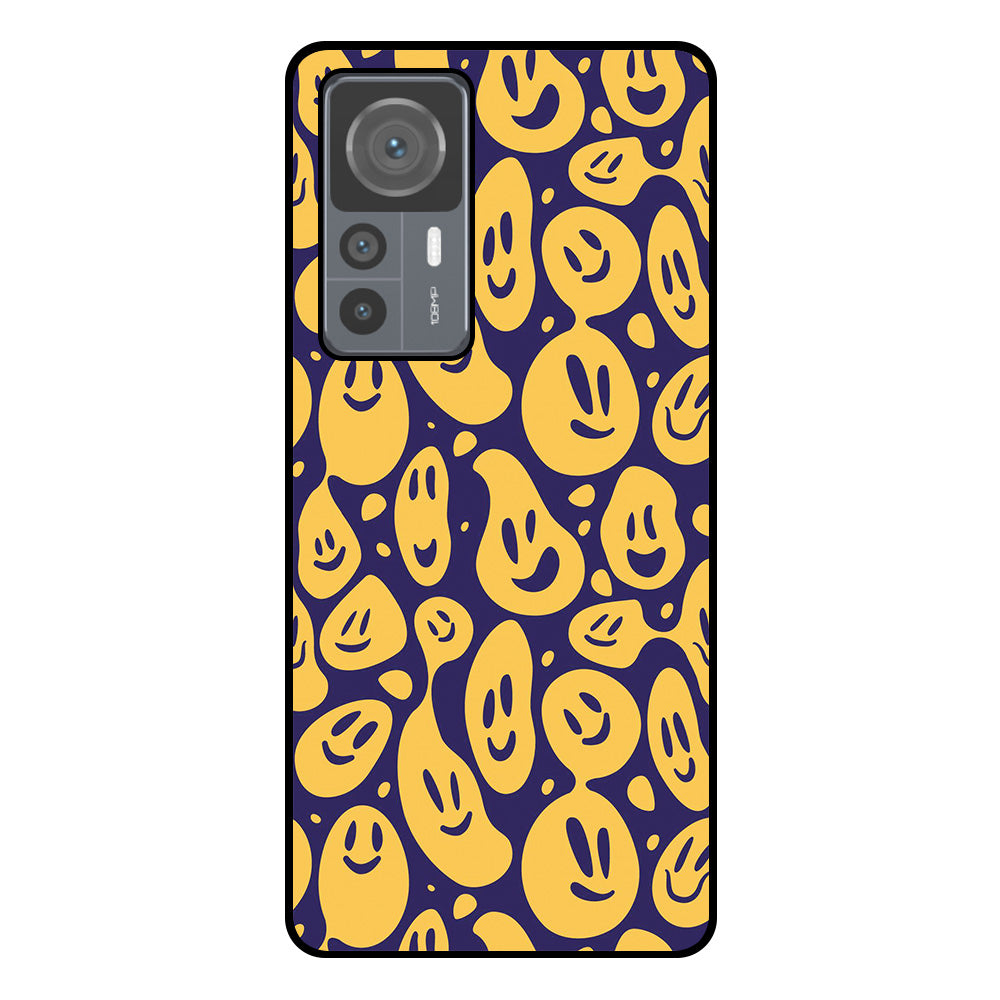 Telefoonhoesje
  Geschikt voor Xiaomi 12T / 12T Pro met smiley opdruk - TPU backcover case
  emoji design - Paars Geel