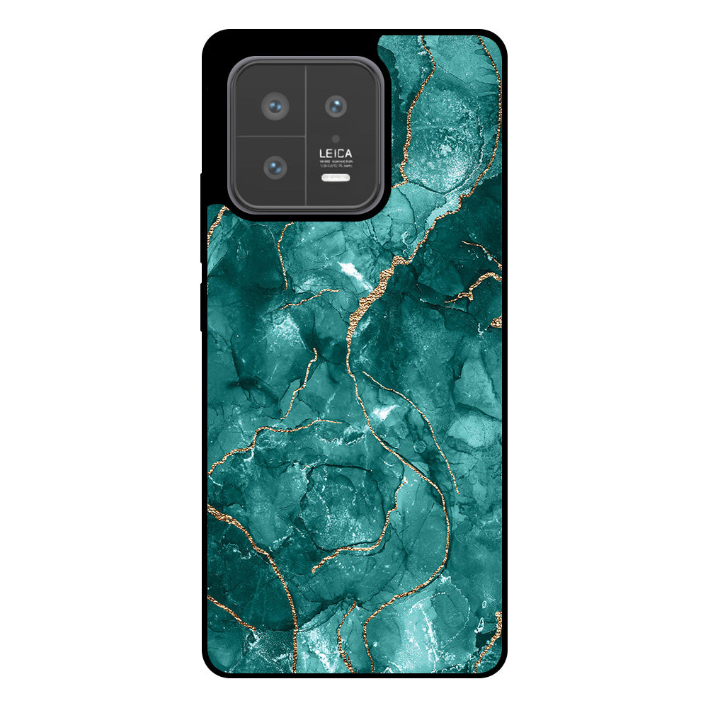 Telefoonhoesje
  Geschikt voor Xiaomi 13 met marmer opdruk - TPU backcover case marble design
  - Goud Groen