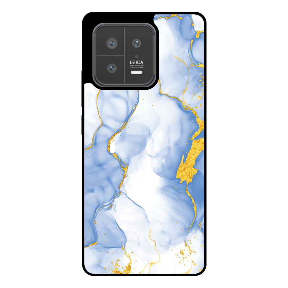 Telefoonhoesje
  Geschikt voor Xiaomi 13 met Lichtblauw Goud Marmer Opdruk - TPU Backcover
  Case Lightblue Gold Marble Design