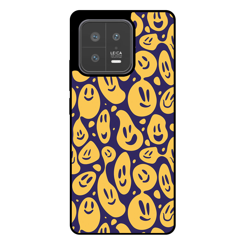 Telefoonhoesje
  Geschikt voor Xiaomi 13 met smiley opdruk - TPU backcover case emoji design -
  Paars Geel
