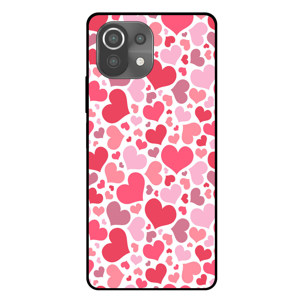 Telefoonhoesje Geschikt voor
  Xiaomi Mi 11 Lite met Hartjes Print - Hearts Design TPU Backcover Case -
  Kinder Hoesje met Hartjes Design
