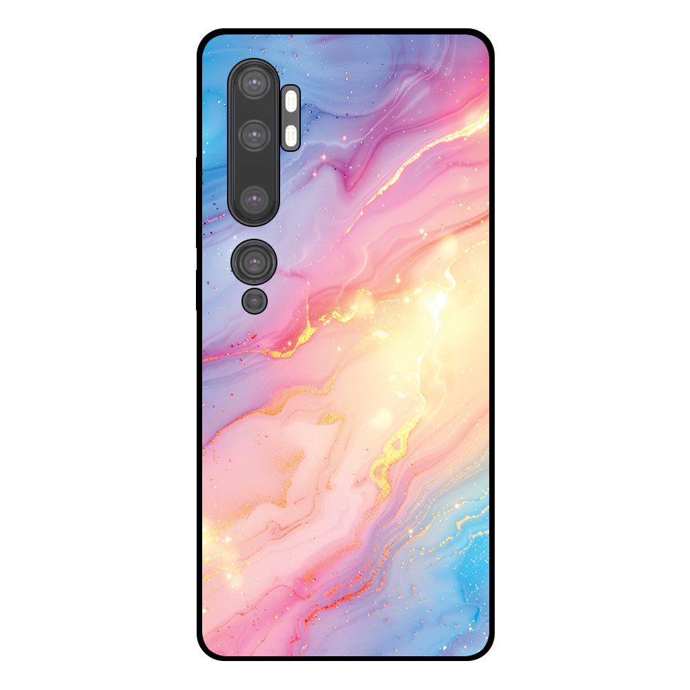 Telefoonhoesje Geschikt voor Xiaomi Mi Note 10 / 10
  Pro met Regenboog Glitter Marmer Opdruk - TPU Backcover Case Rainbow Glitter
  Marble Design