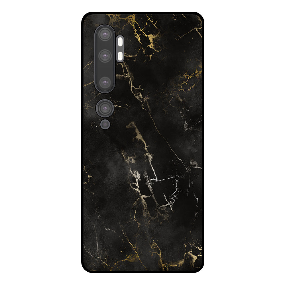 Telefoonhoesje Geschikt voor Xiaomi Mi Note 10 / 10
  Pro met marmer opdruk - TPU backcover case black marble design - Zwart