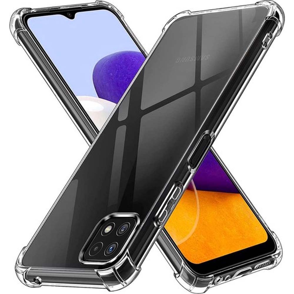 Telefoonhoesje Geschikt voor Samsung Galaxy A12 transparant shockproof  TPU siliconen hoesje met stootrand