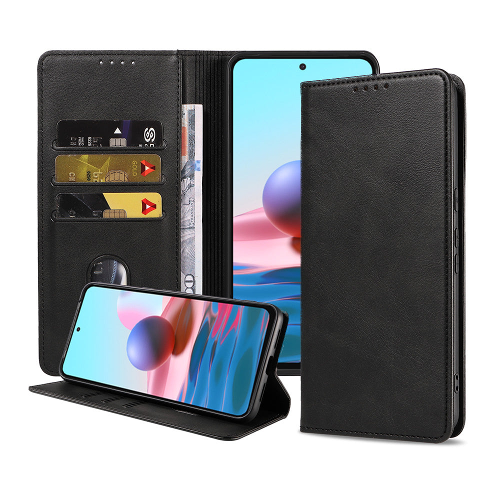Telefoonhoesje geschikt voor Xiaomi Redmi
  Note 10 4G / 10S kunstleren Hoesje met Magnetische sluiting en Pasjeshouders
  Book Case met Klepje - Zwart