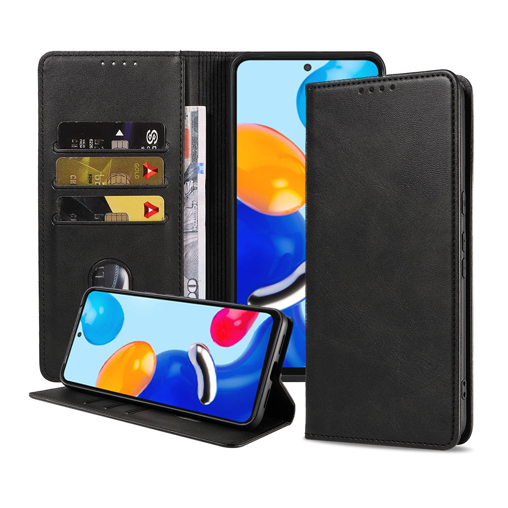 Telefoonhoesje geschikt voor Xiaomi Redmi
  Note 11 / 11S kunstleren Hoesje met Magnetische sluiting en Pasjeshouders
  Book Case met Klepje - Zwart