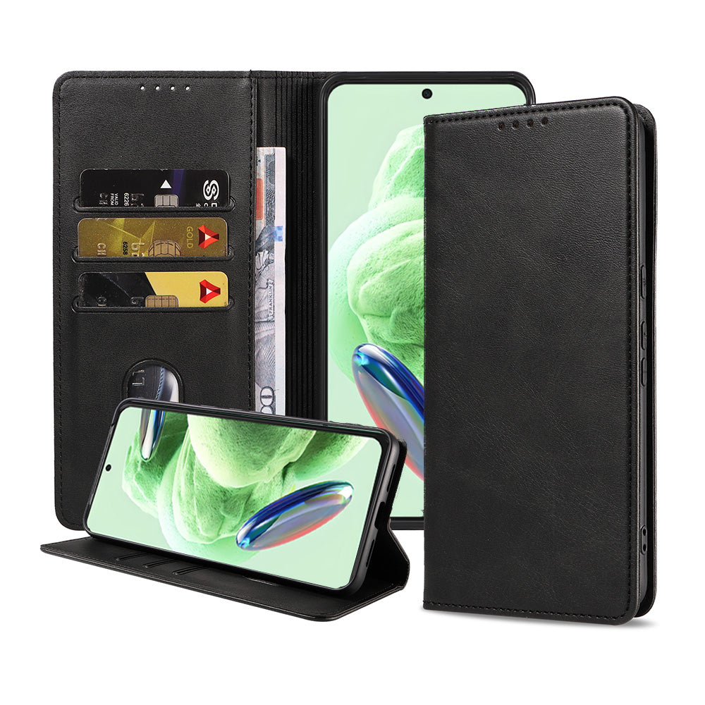 Telefoonhoesje geschikt voor Xiaomi Redmi
  Note 12 5G kunstleren Hoesje met Magnetische sluiting en Pasjeshouders Book
  Case met Klepje - Zwart