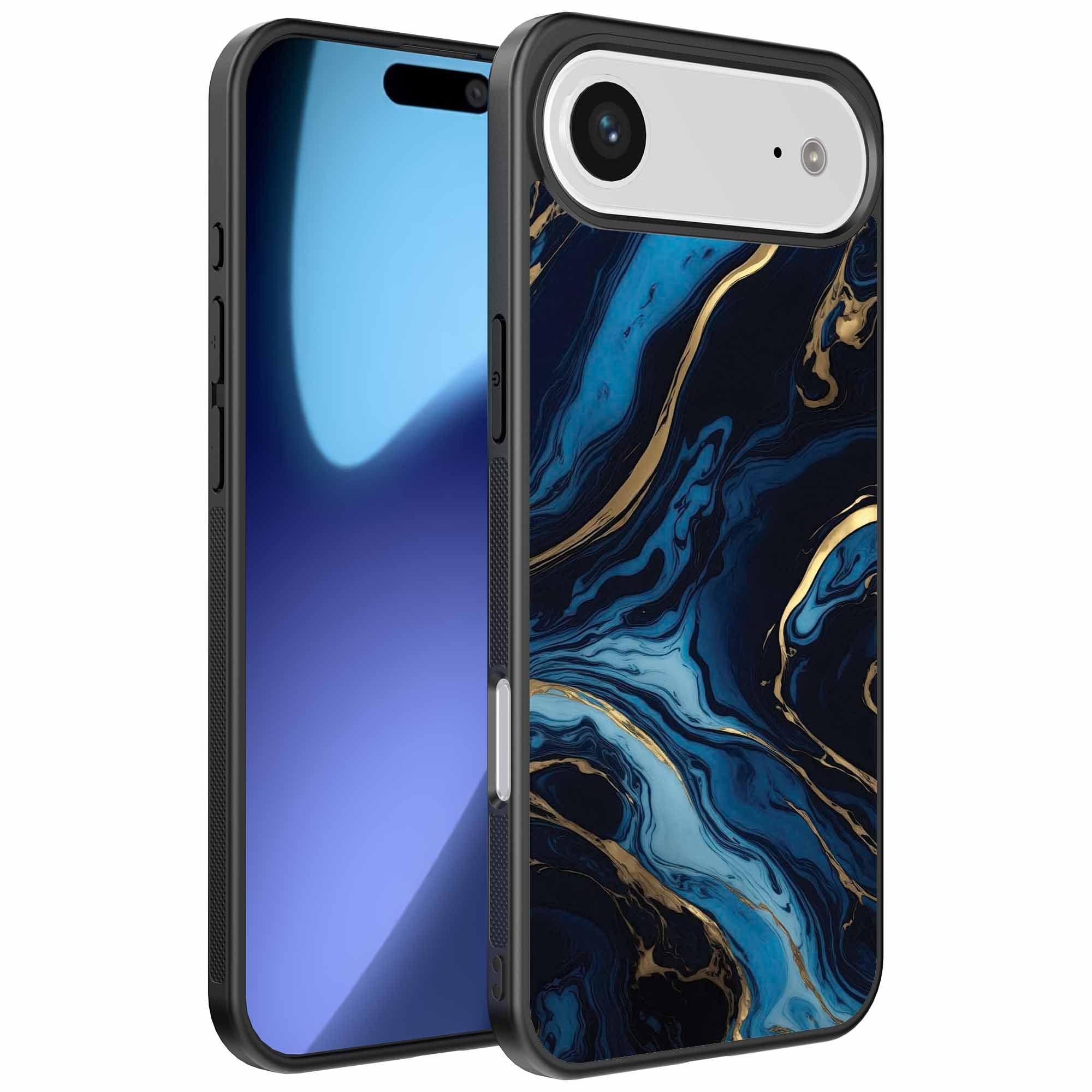 Geschikt voor
  iPhone Air Telefoonhoesje met marmer opdruk - TPU backcover case gold blue
  marble design - Goud Blauw - Smartphonica