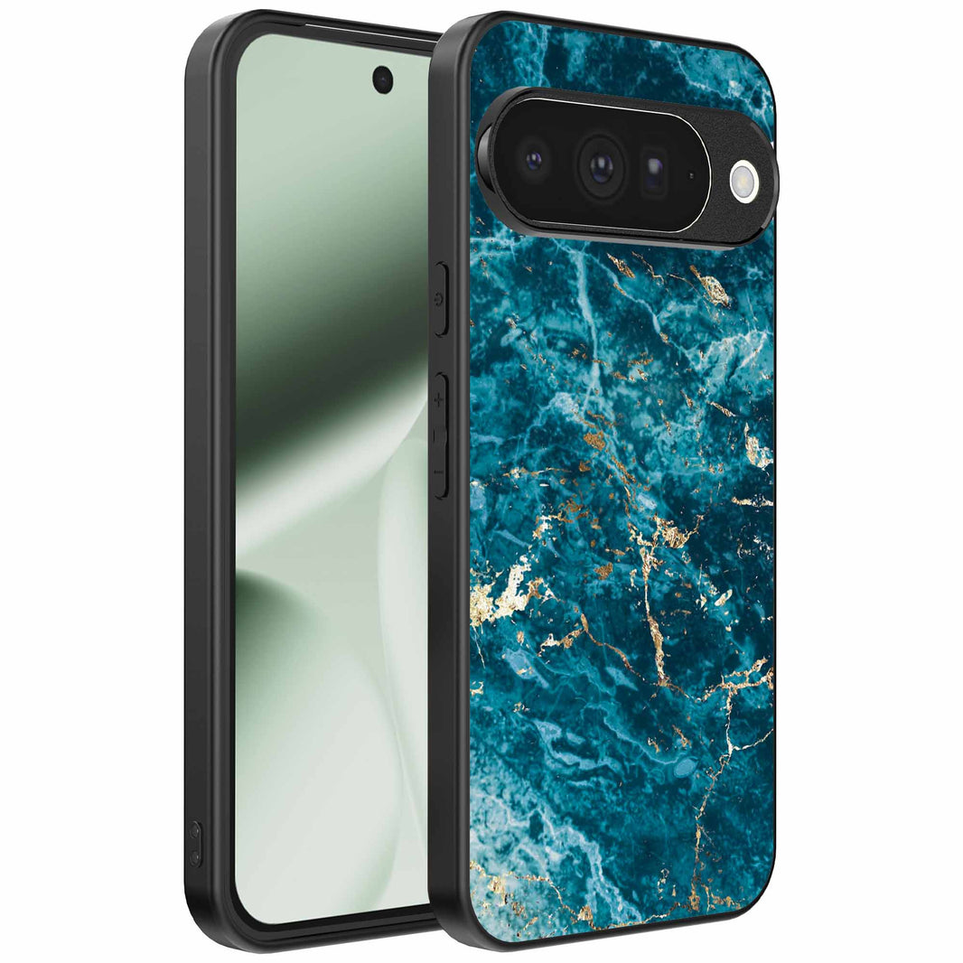 Geschikt voor
  Google Pixel 10 Telefoonhoesje met marmer opdruk - TPU backcover case blue
  marble design - Blauw - Smartphonica