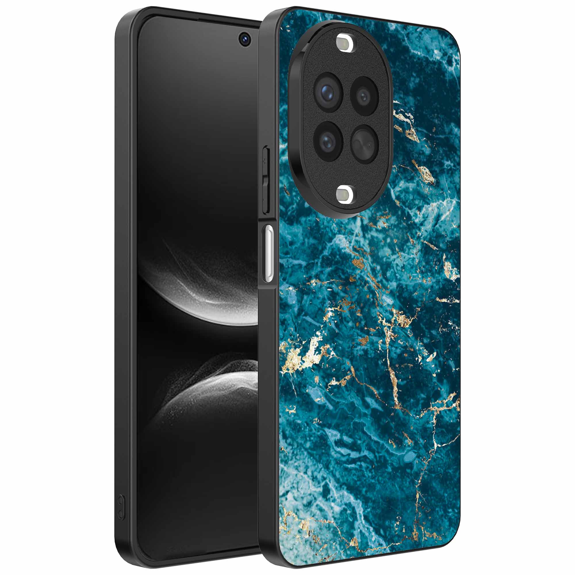 Geschikt voor
  Huawei Nova 14 Telefoonhoesje met marmer opdruk - TPU backcover case blue
  marble design - Blauw - Smartphonica