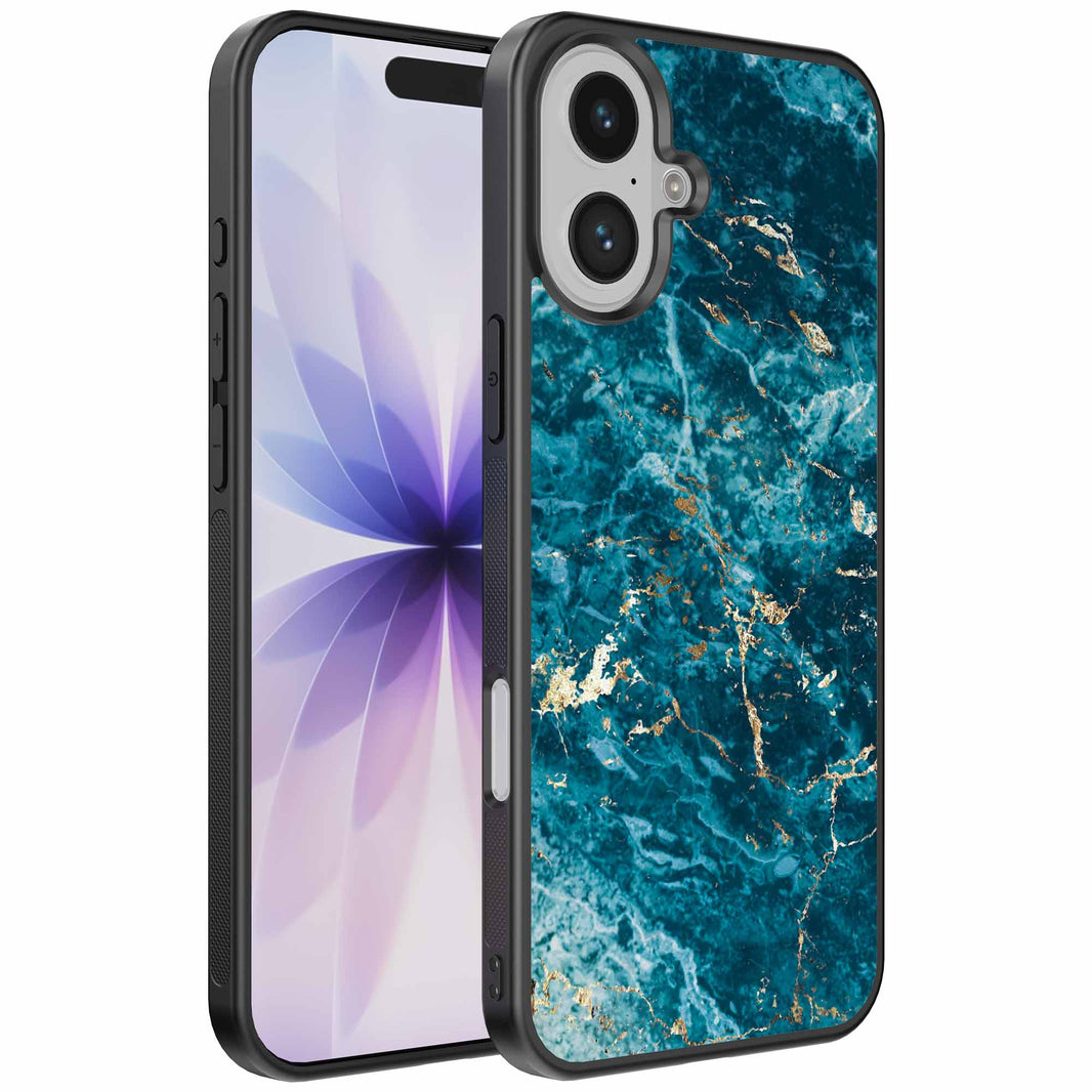 Geschikt voor
  iPhone 17 Telefoonhoesje met marmer opdruk - TPU backcover case blue marble
  design - Blauw - Smartphonica