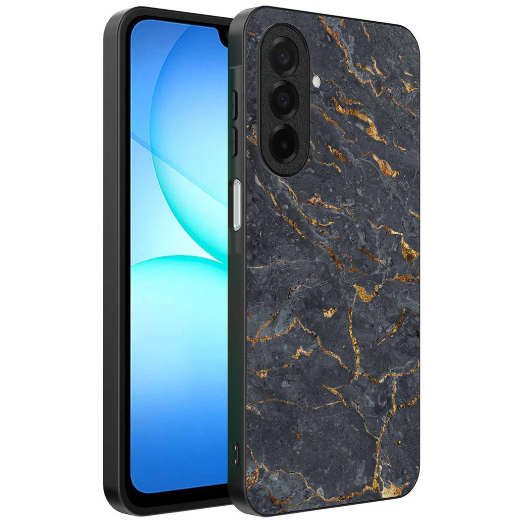 Geschikt voor
  Samsung Galaxy A17 Telefoonhoesje met Grijs Goud Marmer Opdruk - TPU
  Backcover Case Grey Gold Marble Design - Zwart - Smartphonica