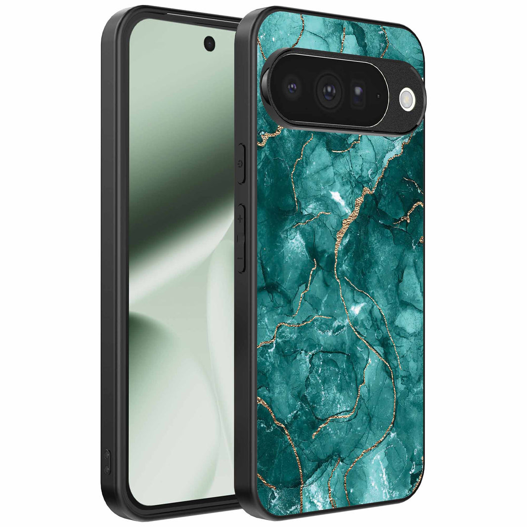 Geschikt voor
  Google Pixel 10 Telefoonhoesje met marmer opdruk - TPU backcover case marble
  design - Goud Groen - Smartphonica