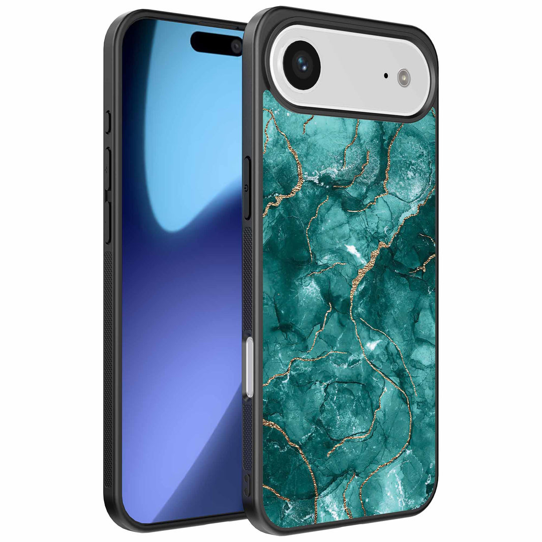 Geschikt voor
  iPhone Air Telefoonhoesje met marmer opdruk - TPU backcover case marble
  design - Goud Groen - Smartphonica