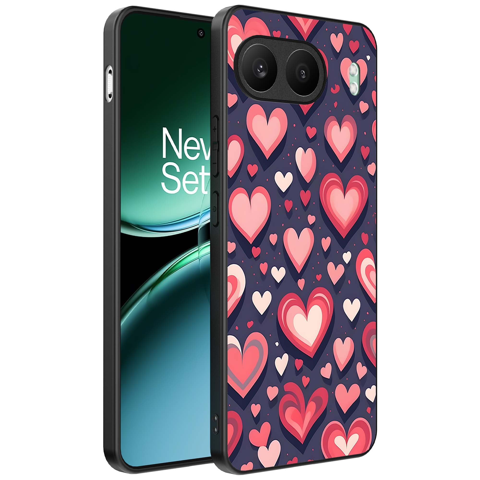 Telefoonhoesje
  Geschikt voor OnePlus Nord 4 met Hartjes Opdruk - TPU Backcover Case With
  Heart Design