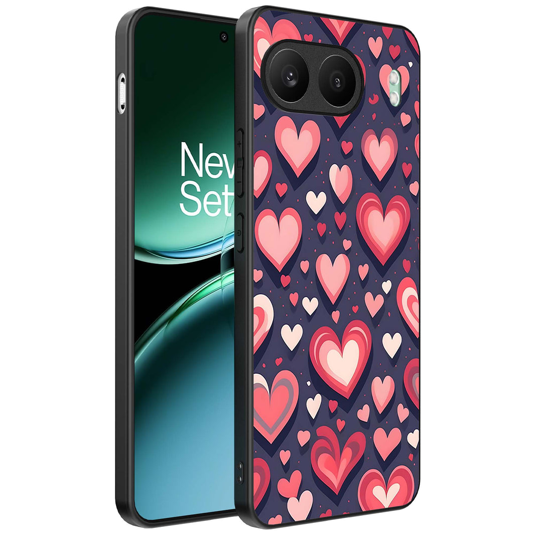 Telefoonhoesje
  Geschikt voor OnePlus Nord 4 met Hartjes Opdruk - TPU Backcover Case With
  Heart Design