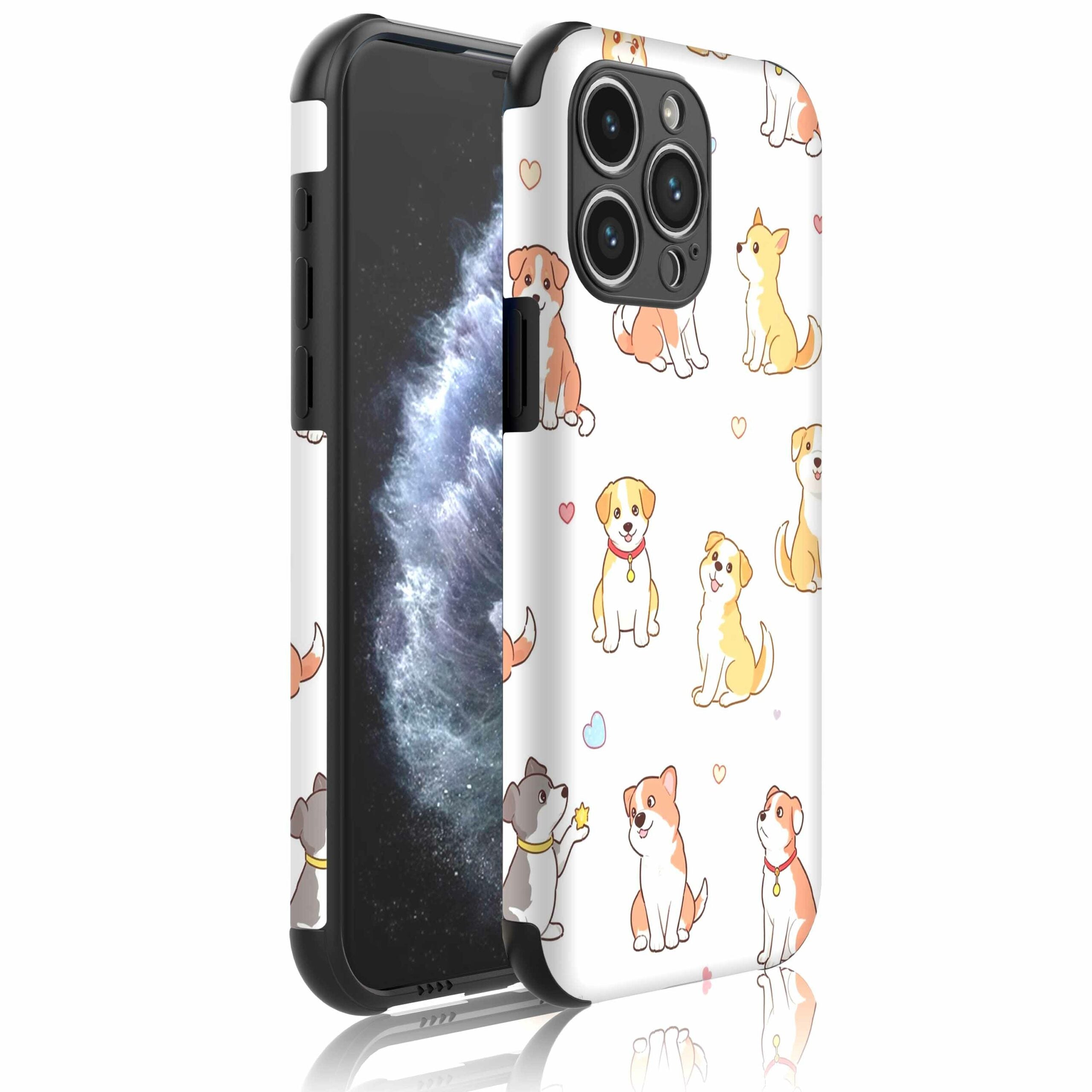 Telefoonhoesje Geschikt voor iPhone 11 Pro met
  Stootrand en Honden opdruk - Backcover PhoneCase Dog print