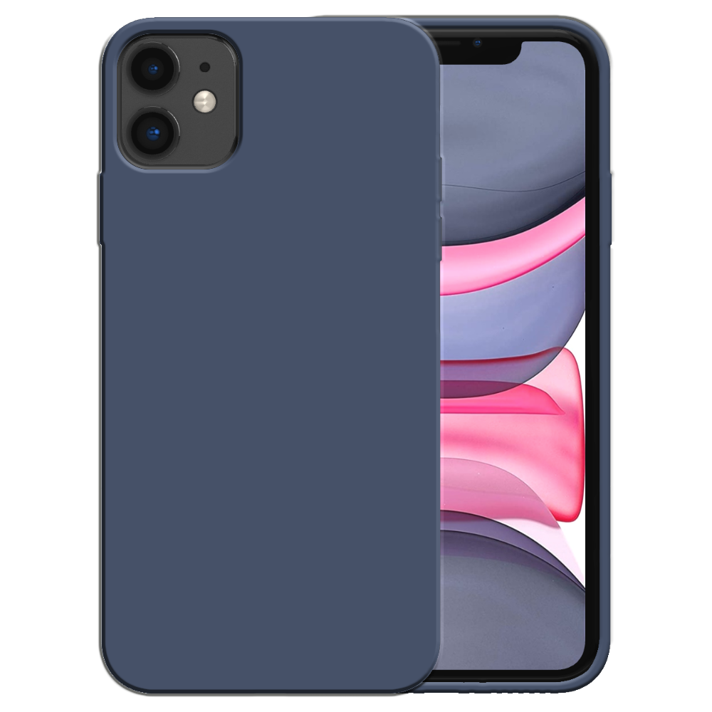 Siliconen hoesje voor  iPhone 11 case met zachte binnenkant - Donkerblauw