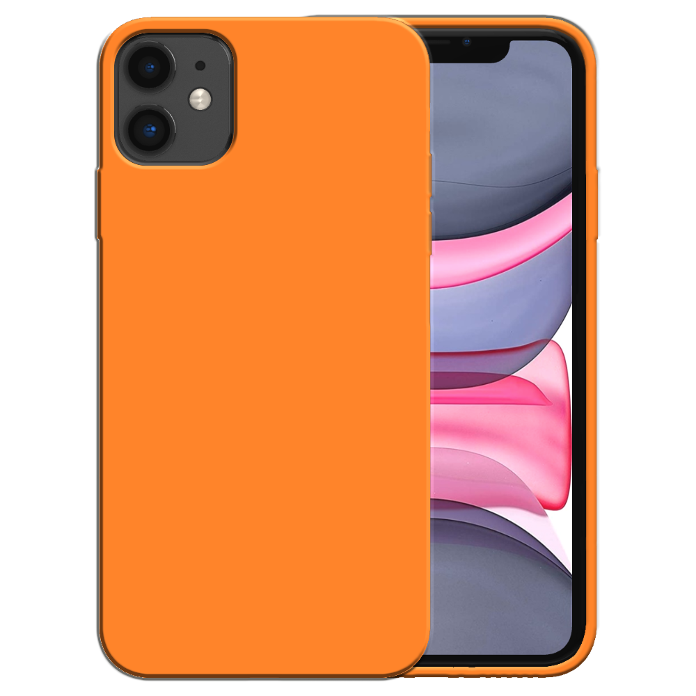 Siliconen hoesje voor iPhone 11 case met  zachte binnenkant - Oranje