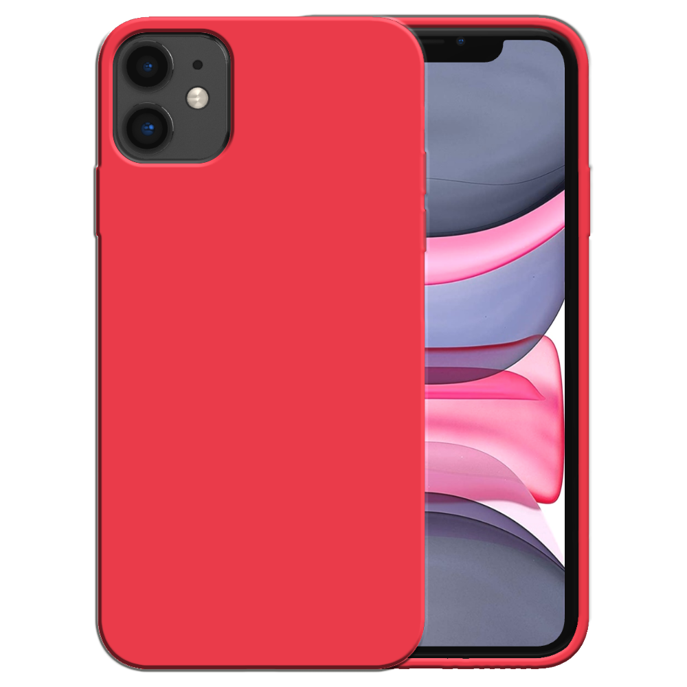 Siliconen hoesje voor iPhone 11 case met  zachte binnenkant - Rood