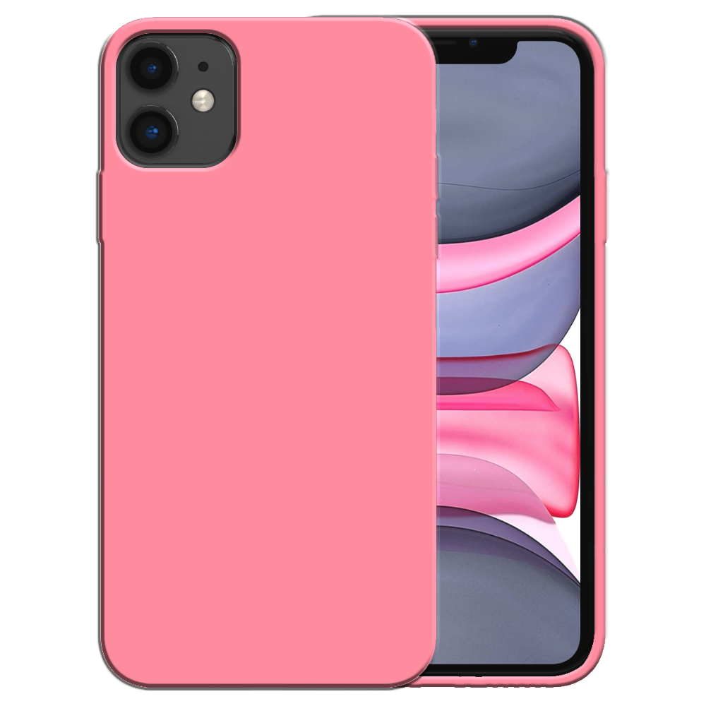 Siliconen hoesje voor iPhone 11 case met
  zachte binnenkant - Roze