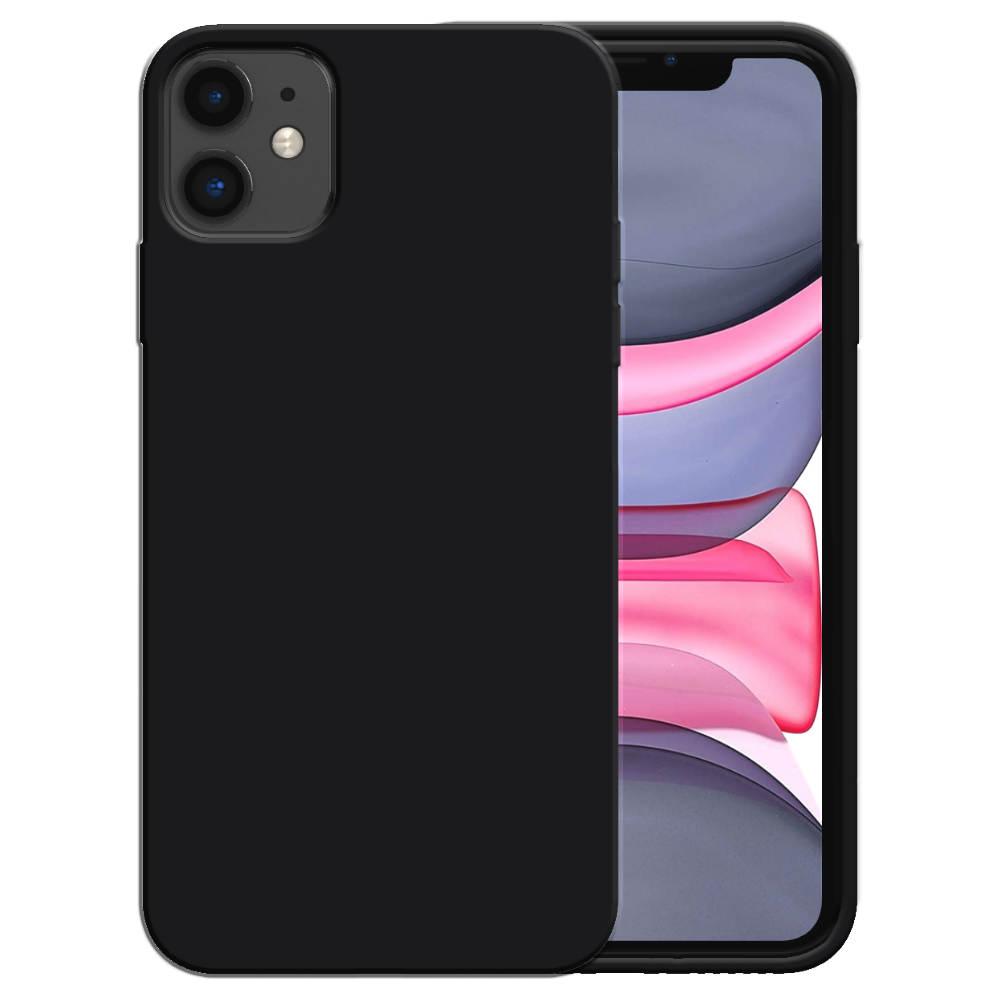 Siliconen hoesje voor iPhone 11 case met  zachte binnenkant - Zwart