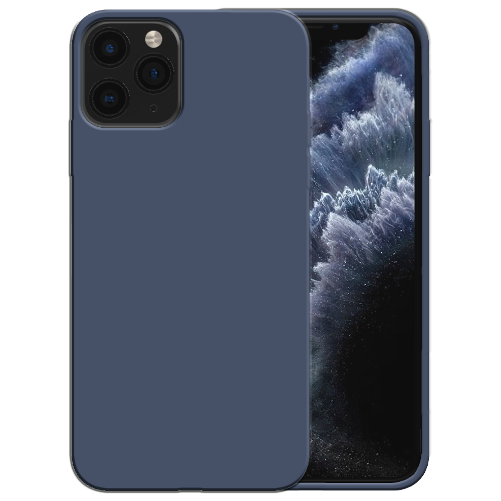Siliconen hoesje voor iPhone 11 Pro case
  met zachte binnenkant - Donkerblauw