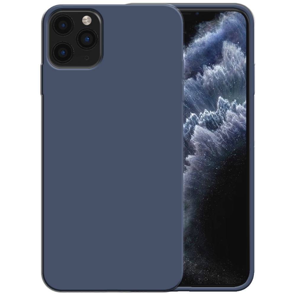 Siliconen hoesje voor iPhone 11 Pro Max
  case met zachte binnenkant - Donkerblauw