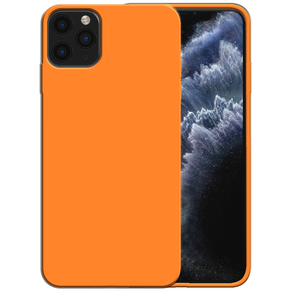 Siliconen hoesje voor iPhone 11 Pro Max  case met zachte binnenkant - Oranje