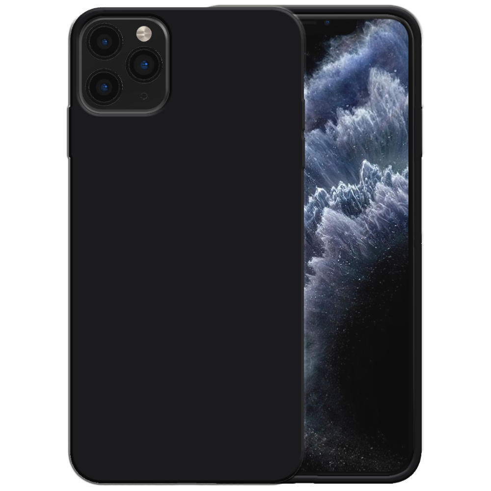 Siliconen hoesje voor iPhone 11 Pro Max
  case met zachte binnenkant - Zwart
