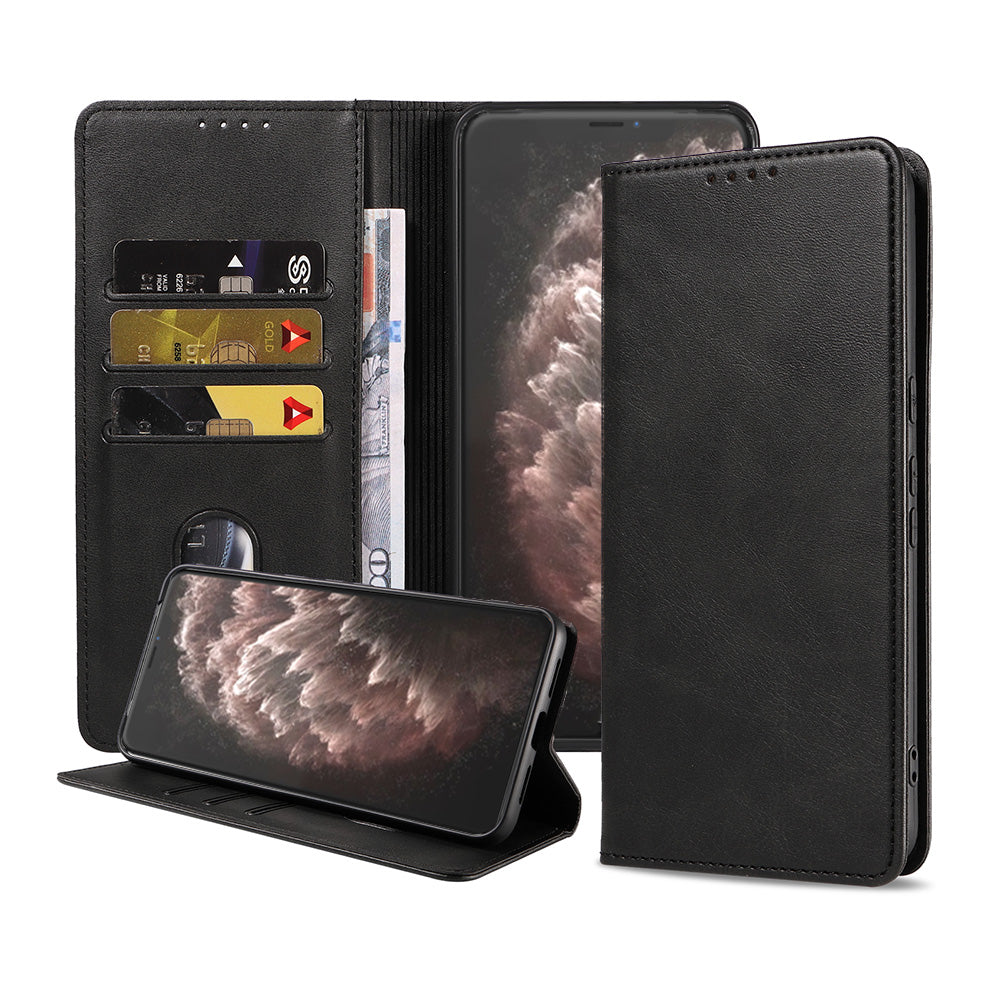 iPhone 11 Pro Max leren hoesje met magnetische sluiting - Zwart