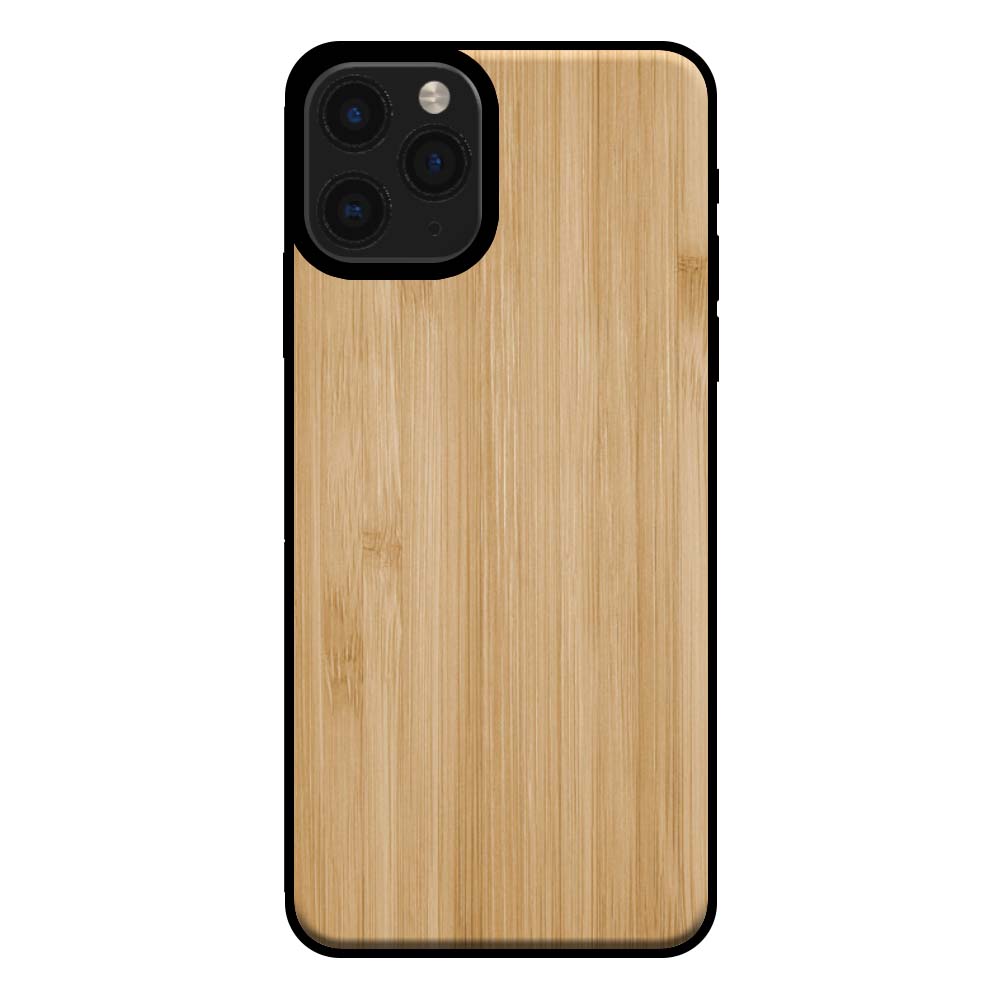 Telefoonhoesje voor iPhone 11 Pro met
  houten look - backcover bamboo kunsthout hoesje - Bruin