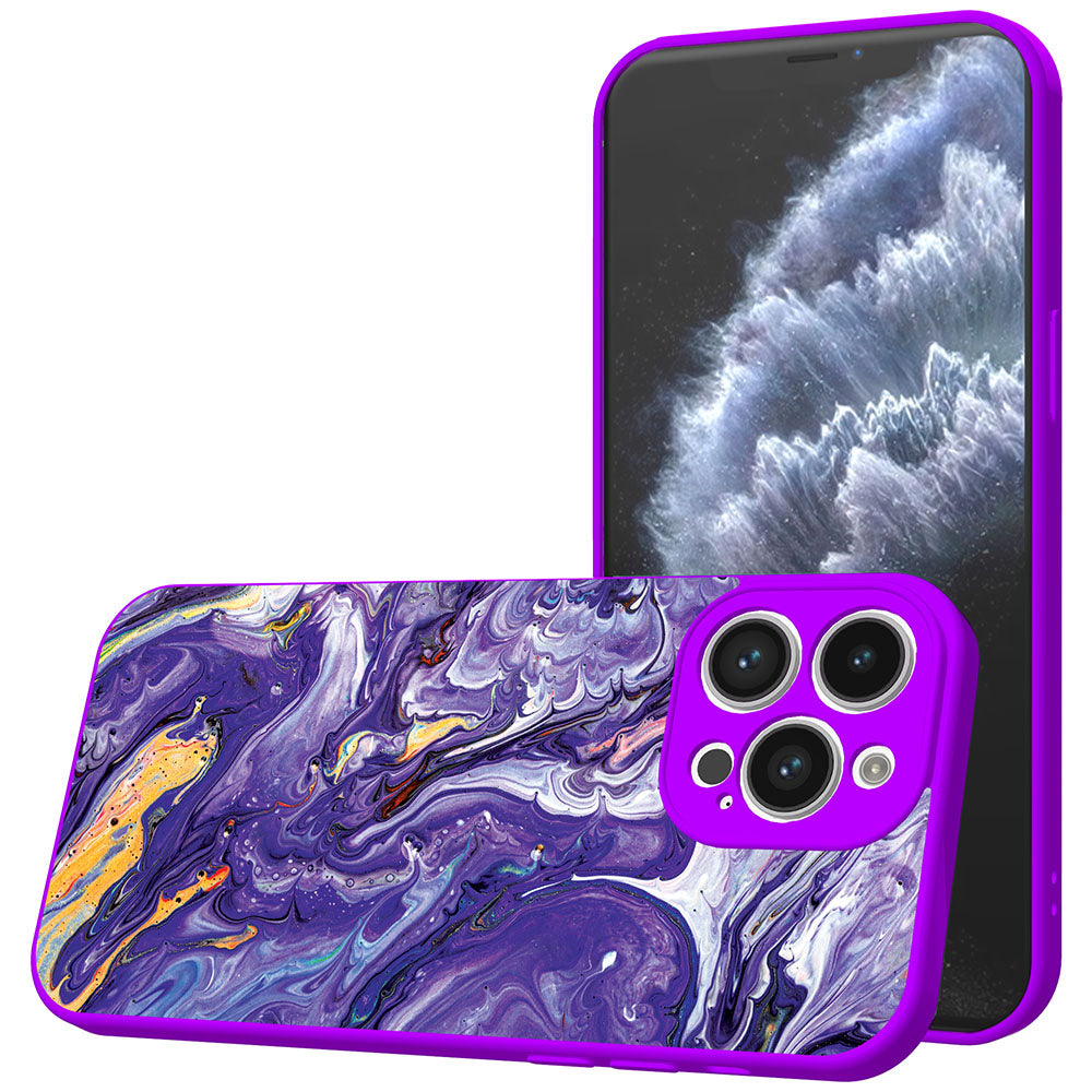 Telefoonhoesje Geschikt voor iPhone 11
  Pro met Paars Goud Marmer opdruk - TPU Back Cover Case Purple Gold Marble
  Design - Paars