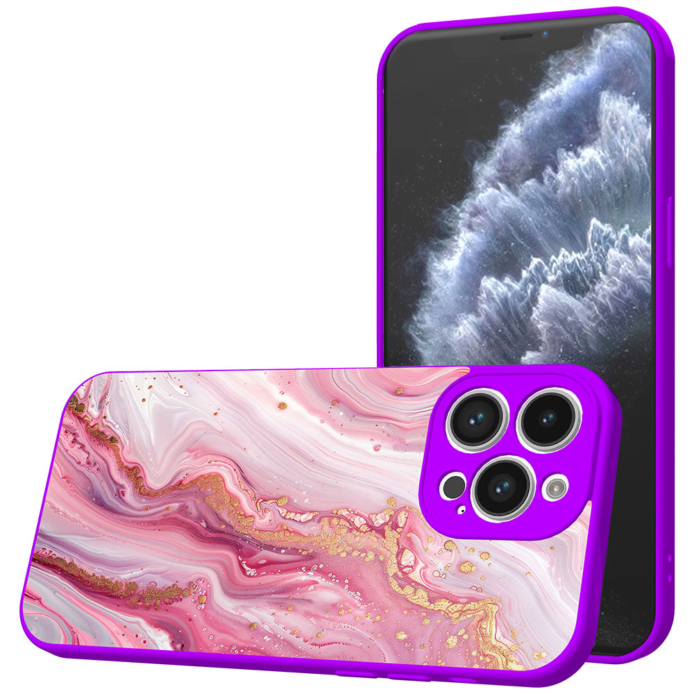 Telefoonhoesje Geschikt voor iPhone 11
  Pro met Roze Marmer opdruk - TPU Back Cover Case Rosé Marble Design - Paars