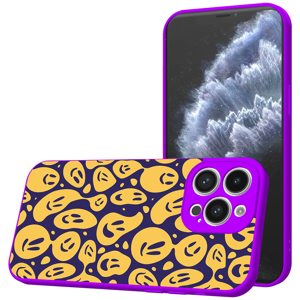 Telefoonhoesje Geschikt voor iPhone 11
  Pro met Smiley en Emoji opdruk - TPU Back Cover Case Smiley and Emoji Design
  - Paars