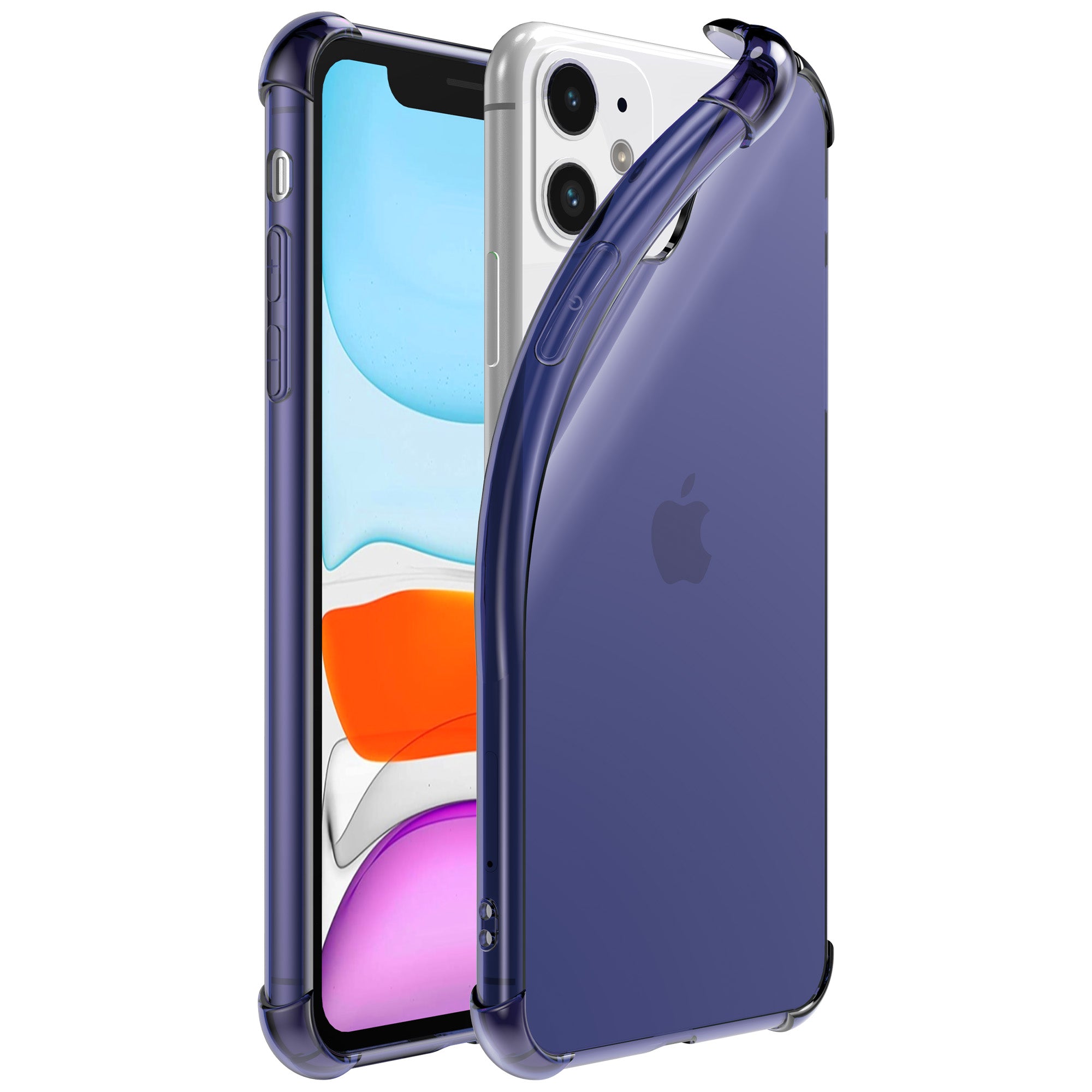 iPhone 11 transparant siliconen hoesje - Donkerblauw